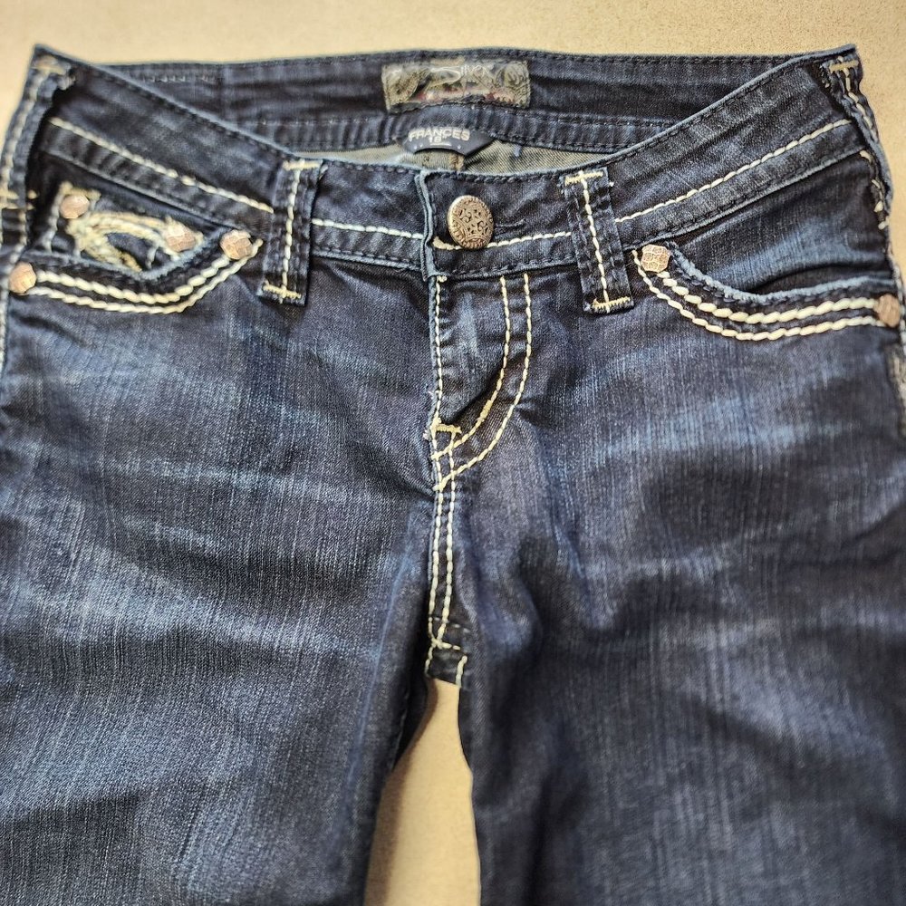 Silvers womens Jeans Frances Dark Blue Embellished W27 L33